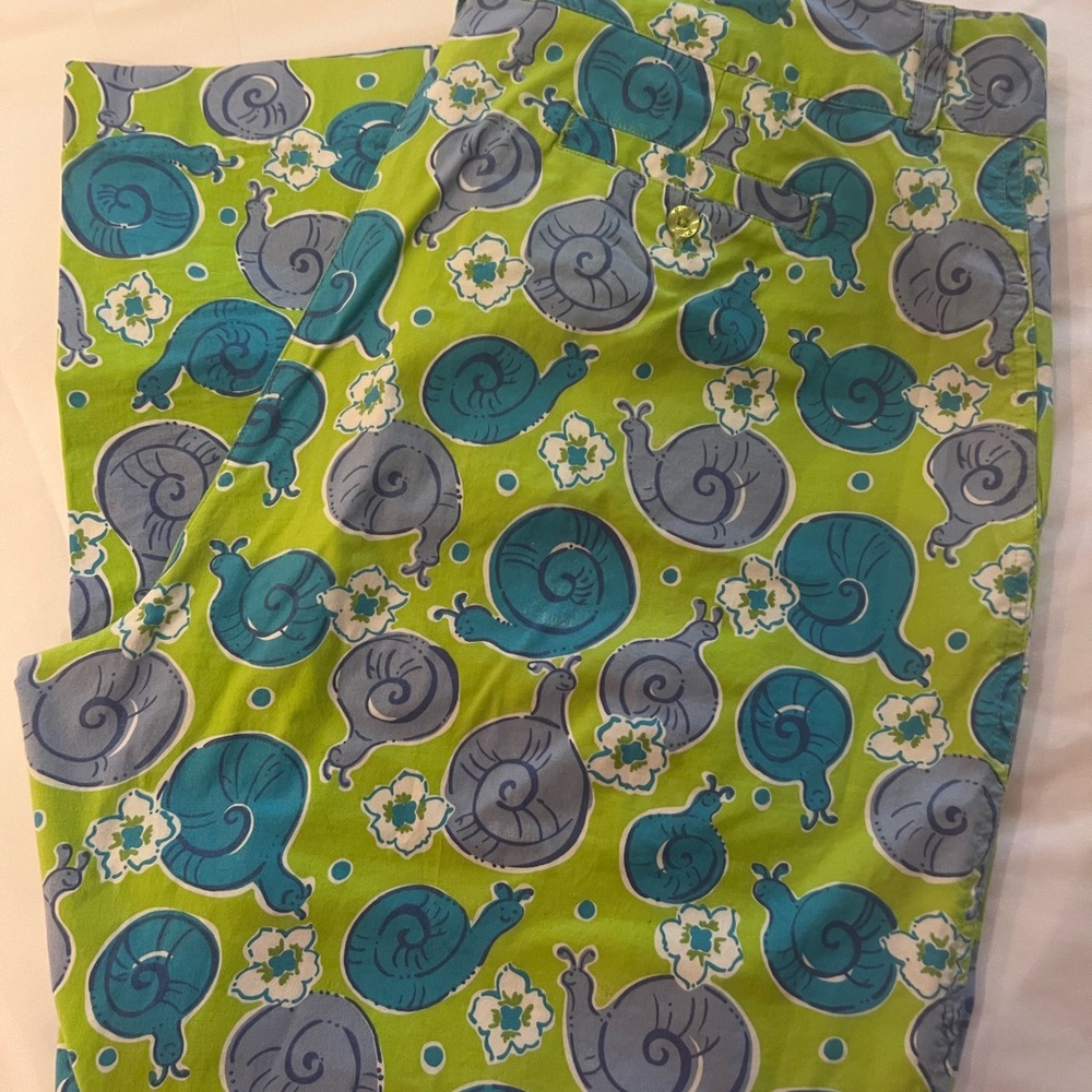 Lilly Pulitzer Turtle Print Green Pants - Size 14